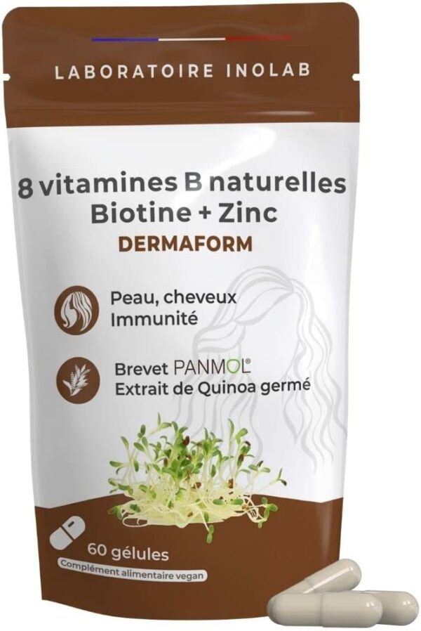 DERMAFORM, COMPLEXE VITAMINES B, QUINOA GERME, BISGLYCINATE ZINC