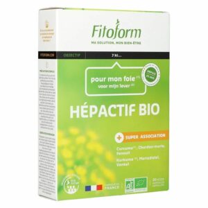 HEPACTIF, FENOUIL, CURCUMA, BOLDO ET CHARDON-MARIE BIO – 20 AMPOULES