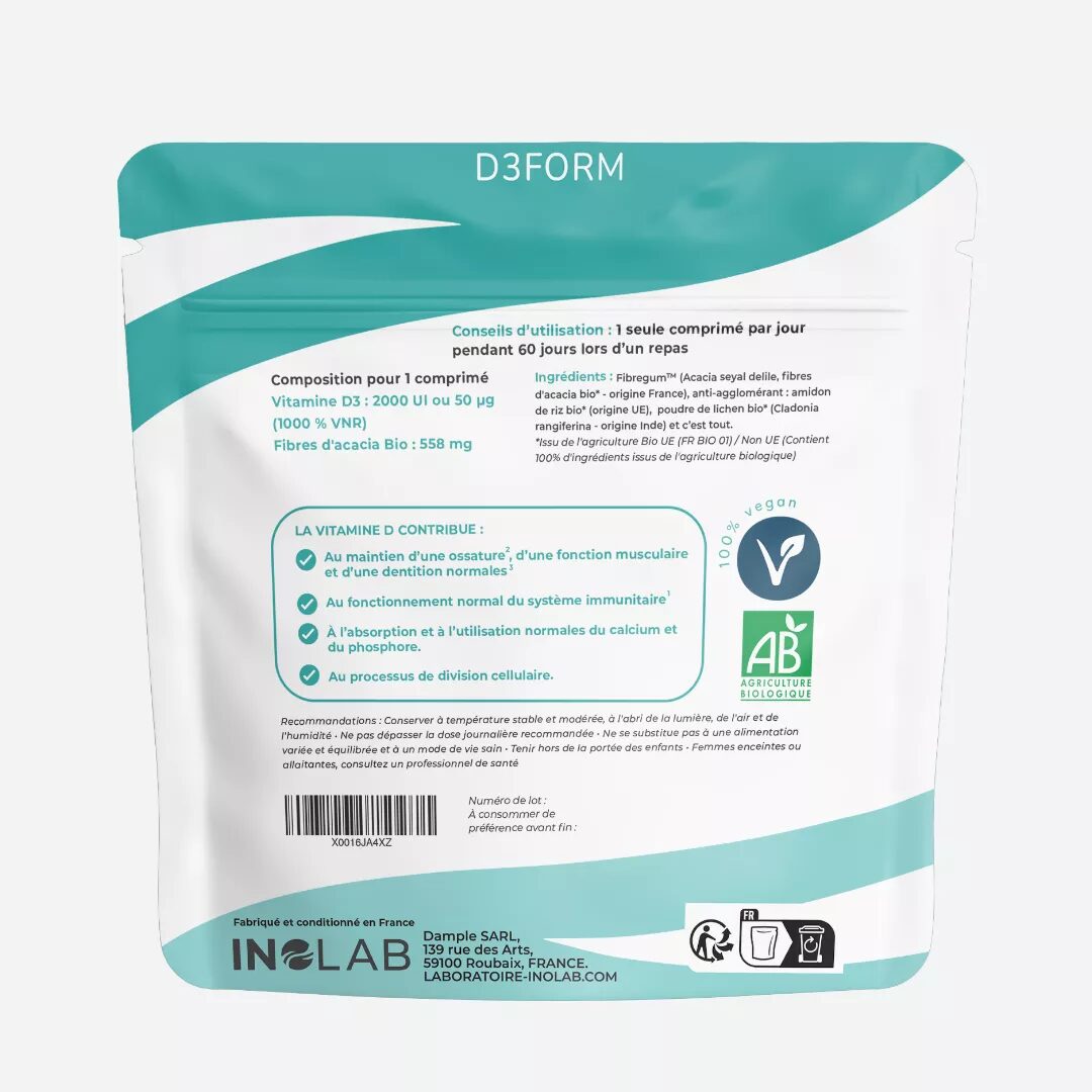 D3FORM VITAMINE D3 2000 UI BIO 60 GEL – Image 2