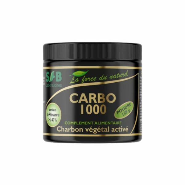 CARBO 1000, CHARBON VEGETAL ACTIVE POUDRE POT 150 G