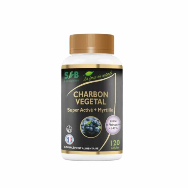 CHARBON VEGETAL SUPER ACTIVE MYRTILLE - 120 GELULES