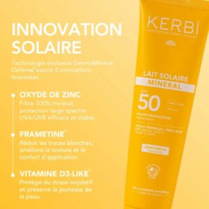 Lait solaire minéral SPF50 150g dès 6 mois